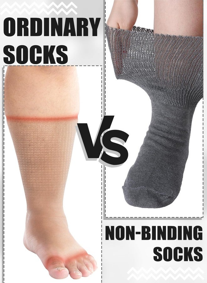 Bunnycool 4 Pairs Extra Wide Socks Swollen 30" Lymphedema Bariatric Socks Non Binding Loose Fit(Men 10-13,Assorted Color) - Image 3